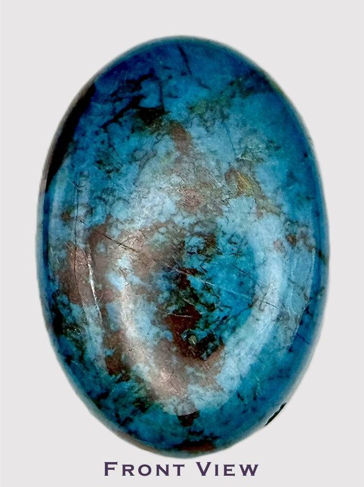 AAA grade Chrysocolla cabochon 63ct, polished gemstone from Chile
