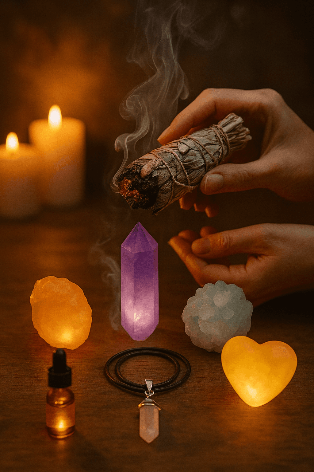 Mystic Parcel Magical mystery box – intention crystals with essential oils and herbal blend