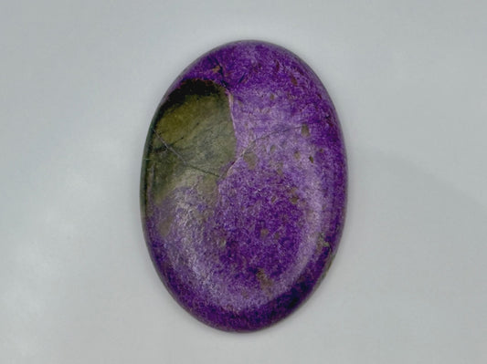 Mystic Parcel video showcase of AA grade Atlantisite 45ct oval cabochon with purple and green mix