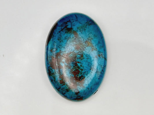 Hand-polished Chrysocolla crystal cabochon for jewelry making