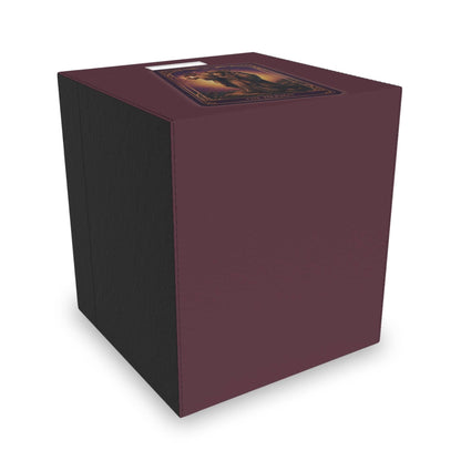 Side view of The Hermit Tarot felt storage box in deep purple and black, offering stylish and durable home organization.