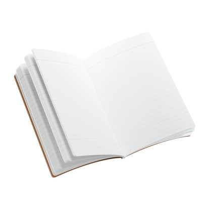Open book with blank pages on a white background