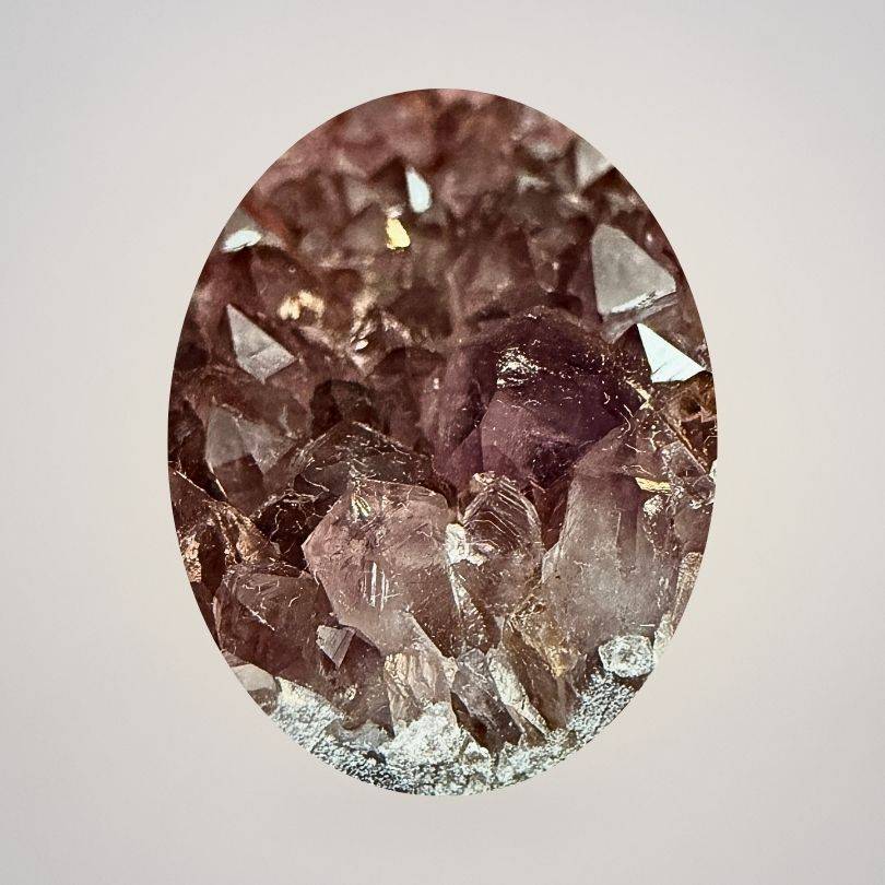 Alaçam Amethyst specimen | 199g emotional balance, spiritual awareness macro view of amethyst points showing clarity, luster, and intricate crystal growth.