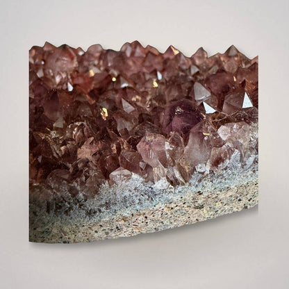 Alaçam Amethyst specimen | 199g emotional balance, spiritual awareness close-up of druzy crystal tips with rich purple hues and natural matrix base.