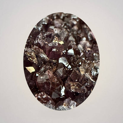 Macro view of Alaçam Amethyst Collector Specimen — Deep Purple Cluster (227g) showcasing intricate crystal facets and deep purple hues.