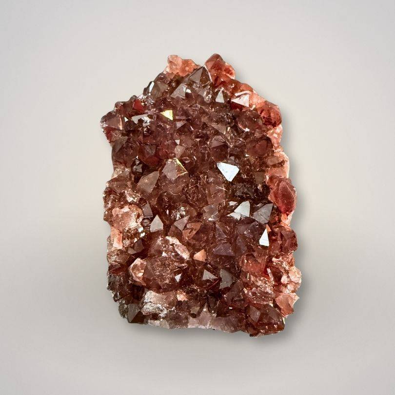 Alaçam Amethyst Druzy Specimen — Compact Display Cluster (68g) Turkey featuring deep reddish-purple crystal points in a sculptural form.