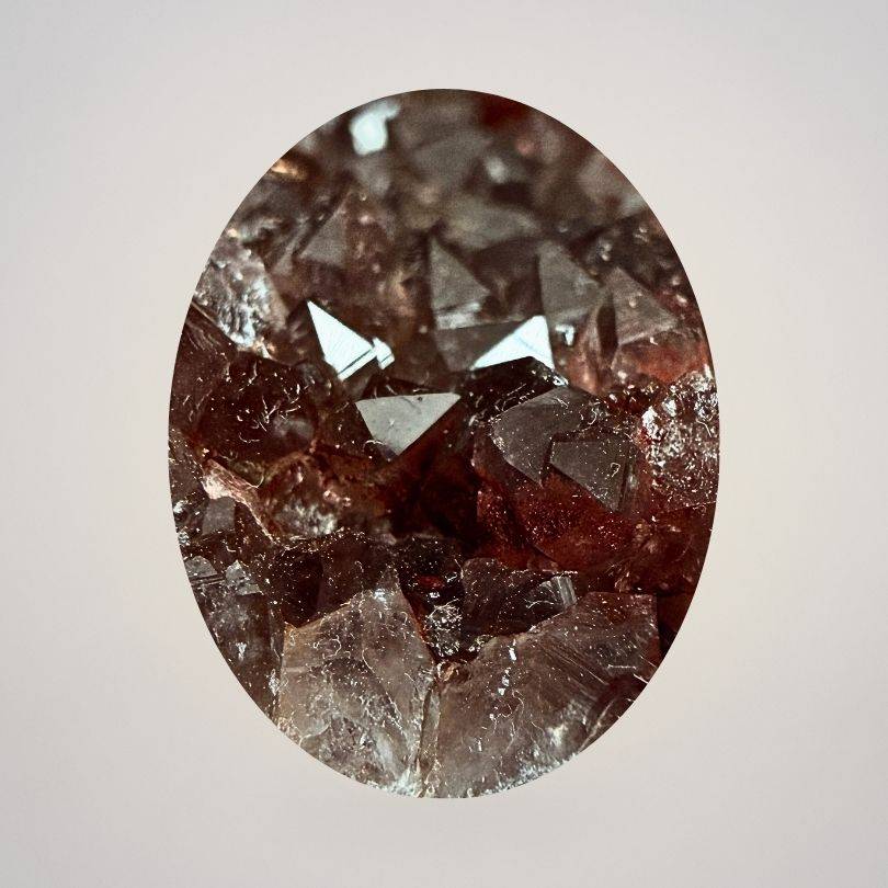 Close-up of Alaçam Amethyst Druzy Specimen — Compact Display Cluster (68g) Turkey revealing sharp crystal terminations and rich coloration.