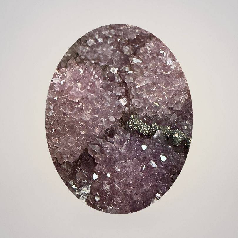 Macro view of Alaçam Amethyst Druzy Specimen — Multi-Peak Crystal Formation (94g) showcasing intricate druzy crystal texture and clarity.