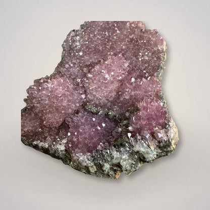Close-up of Alaçam Amethyst Druzy Specimen — Multi-Peak Crystal Formation (94g) highlighting vivid purple hues and sparkling crystal surfaces.