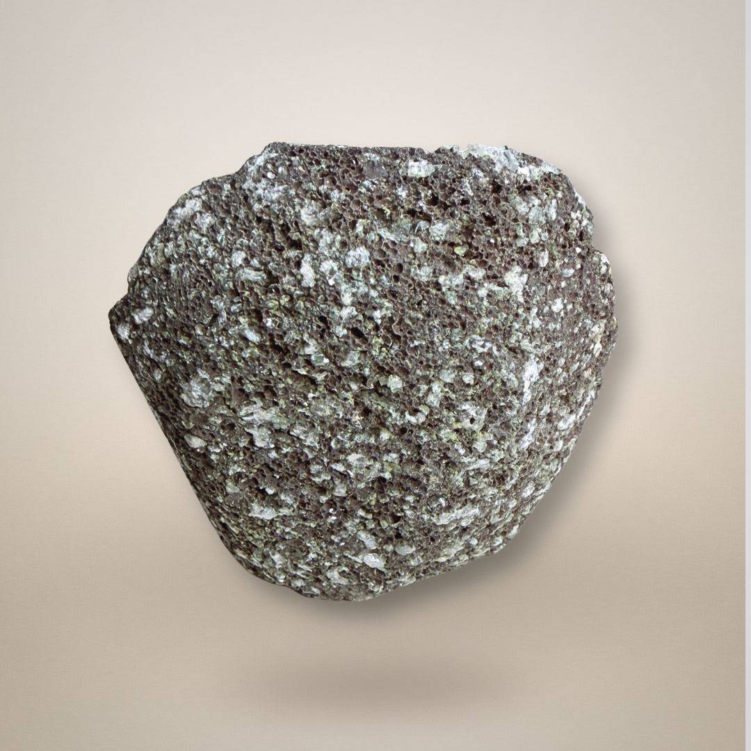 Back view of Green Apophyllite Stilbite Specimen revealing natural rock matrix, emphasizing its raw and authentic mineral structure.