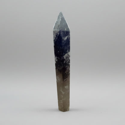 Arfvedsonite Generator 7inch for manifestation and clarity, hand-polished with a pointed tip to enhance energy flow and spiritual insight.