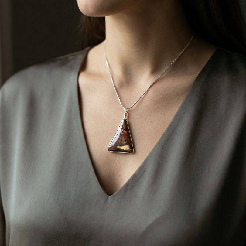 Biggs Jasper necklace worn by model