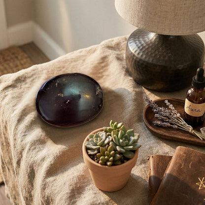 Black Tourmaline Palm Stone — Medium for energy work