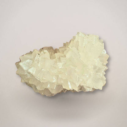 Large white calcite cluster with crystal formations, India