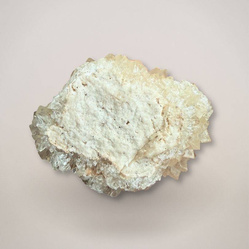 Large calcite cluster with crystalline edges, Indian mineral specimen for collectibles