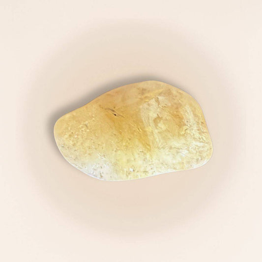 Single Citrine Tumbled Stone from Brazil with warm golden hues, ideal for crystal healing and attracting joy and abundance.