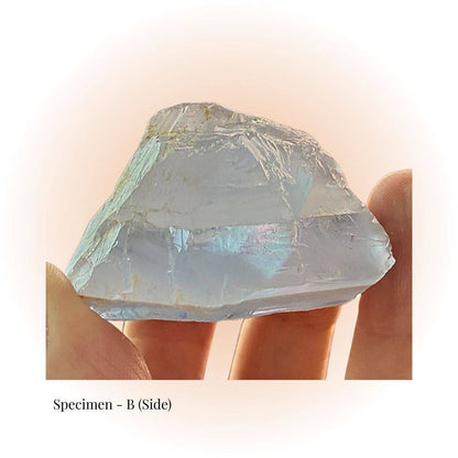 Brazilian Purple Fluorite crystal specimen B side view showing translucent layers and natural geometric structure for clarity and focus.