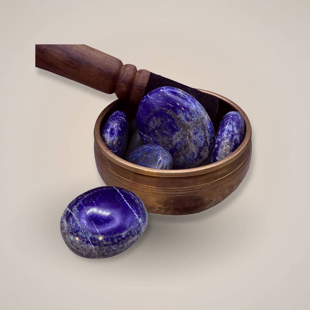 Lapis Lazuli gemstone with gold accents for meditation and energy work