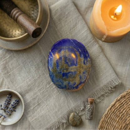 Lapis Lazuli Palm Stone for Inner Truth Energy Work