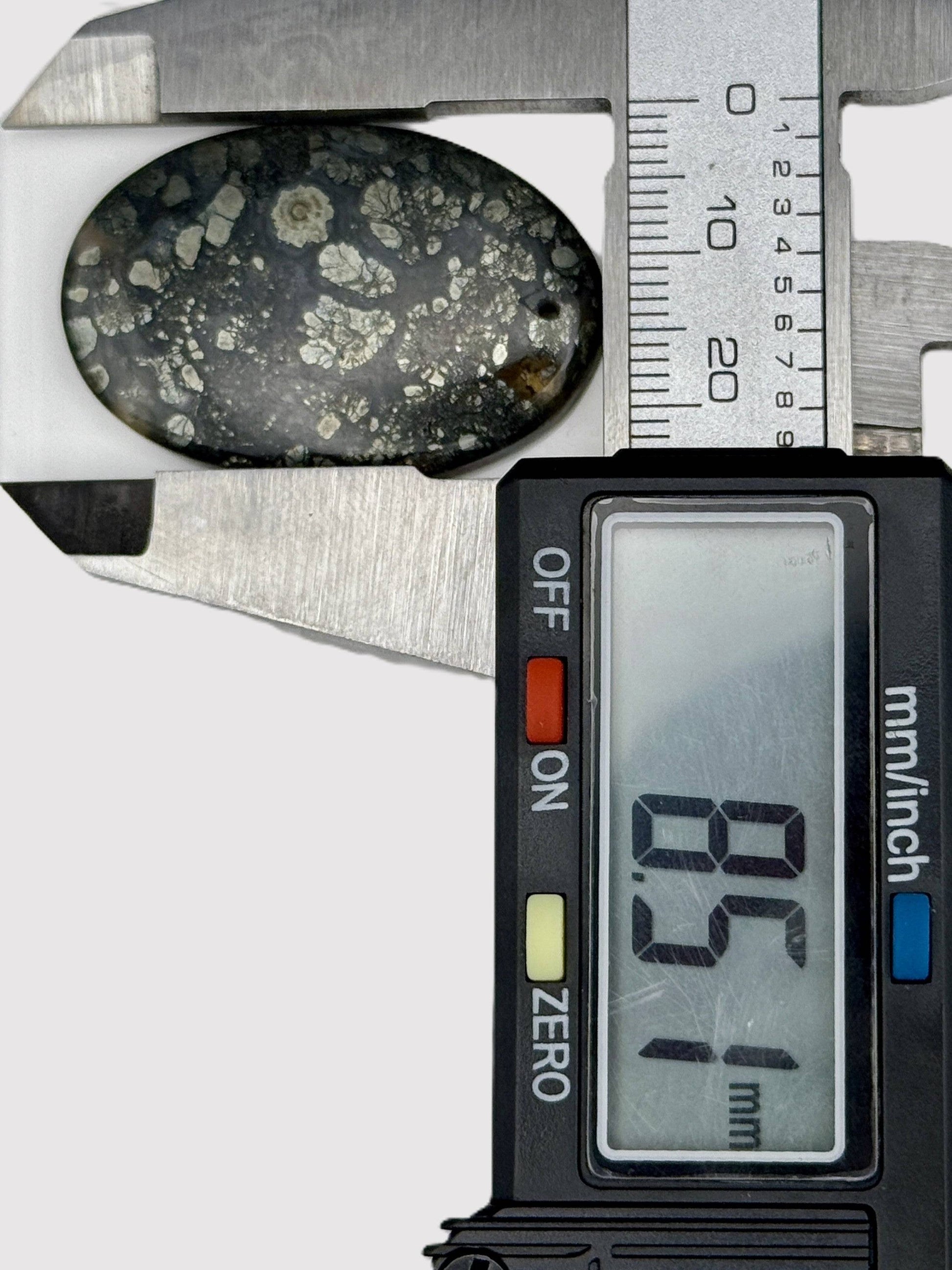 Marcasite cabochon 44 carats polished for jewelry settings - 8.50mm wide