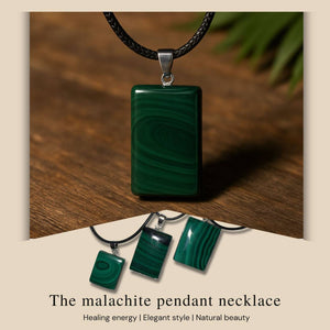 Malachite Pendant Necklace — Banded Stone, DRC