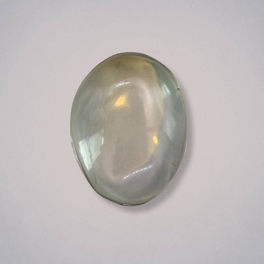 Medium Water Clear Quartz Palm Stone from Brazil with polished finish, ideal for energy work and crystal healing, offered by Mystic Parcel.