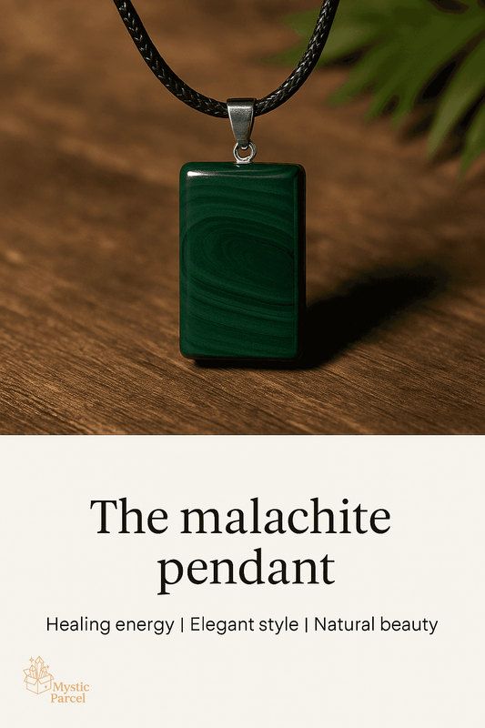 Natural Congo Malachite Pendant High Polish Rectangle Cabachon