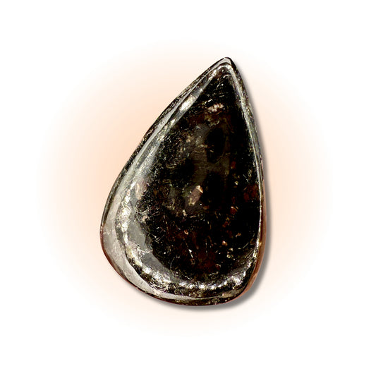 Nuummite Tear Drop Cabochon – 25ct