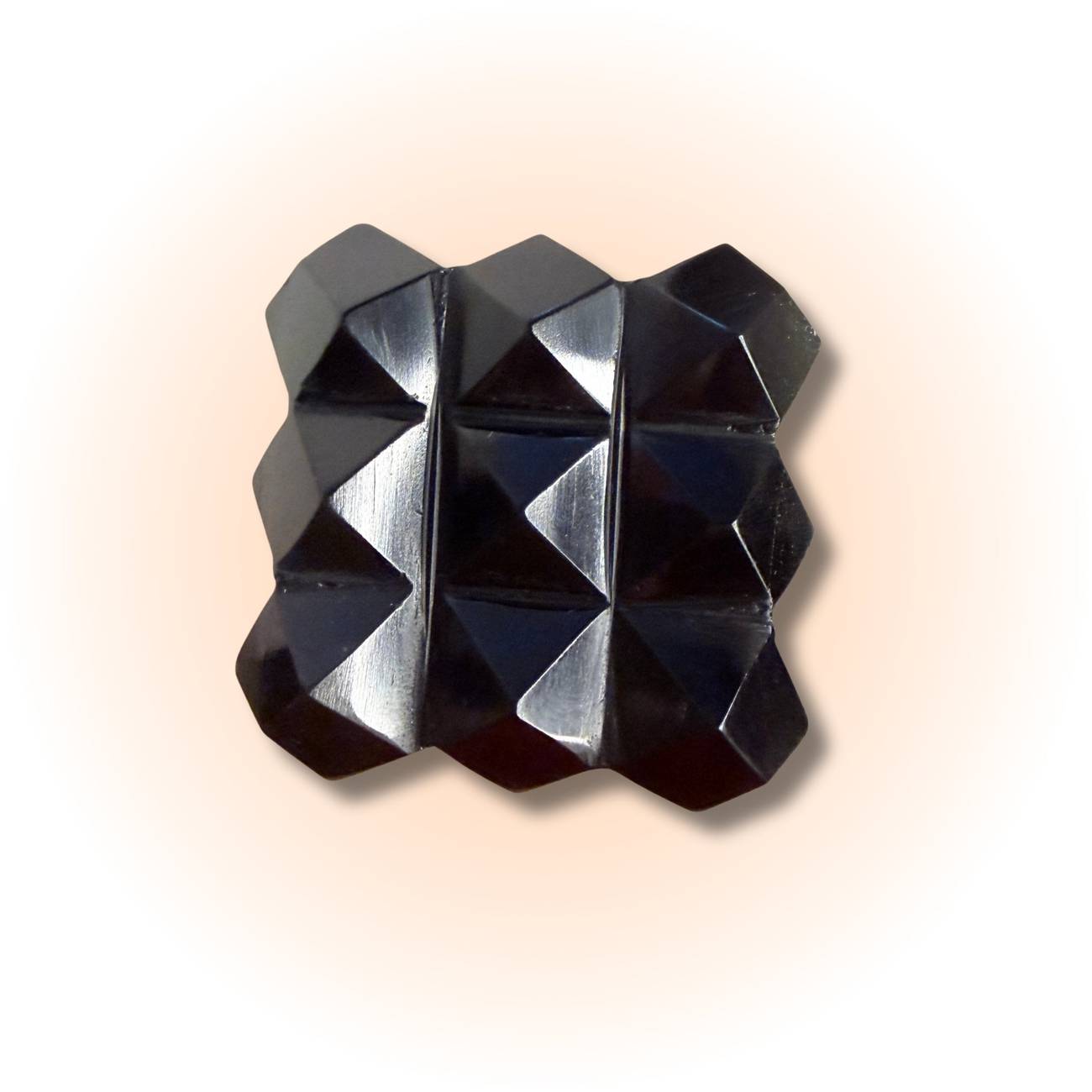 Obsidian Cube - Sacred Geometry design with polished black volcanic glass, ideal for energy grounding and protection in crystal healing collections.