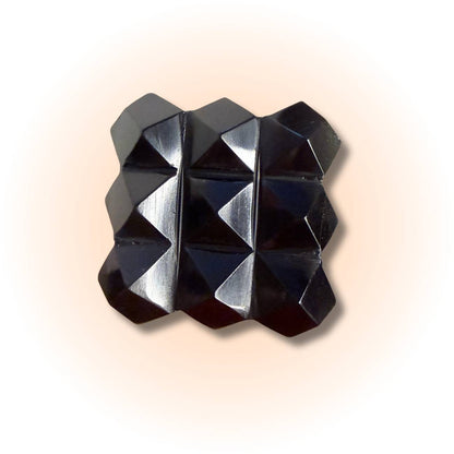 Obsidian Cube - Sacred Geometry design with polished black volcanic glass, ideal for energy grounding and protection in crystal healing collections.