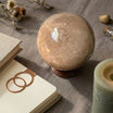 Flashy Peach Moonstone Sphere — Nurturing & Balancing