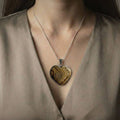 Model wearing Picture Jasper Heart Pendant