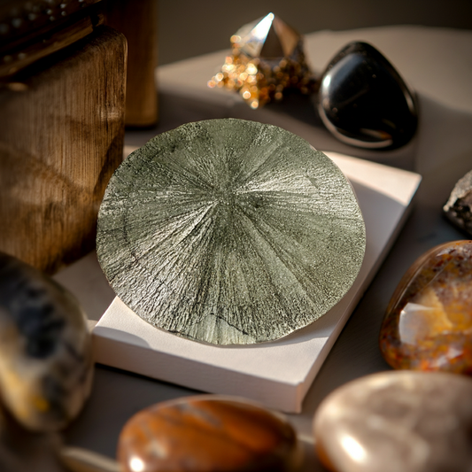Rare Pyrite Sun Disc: Boost Confidence & Prosperity