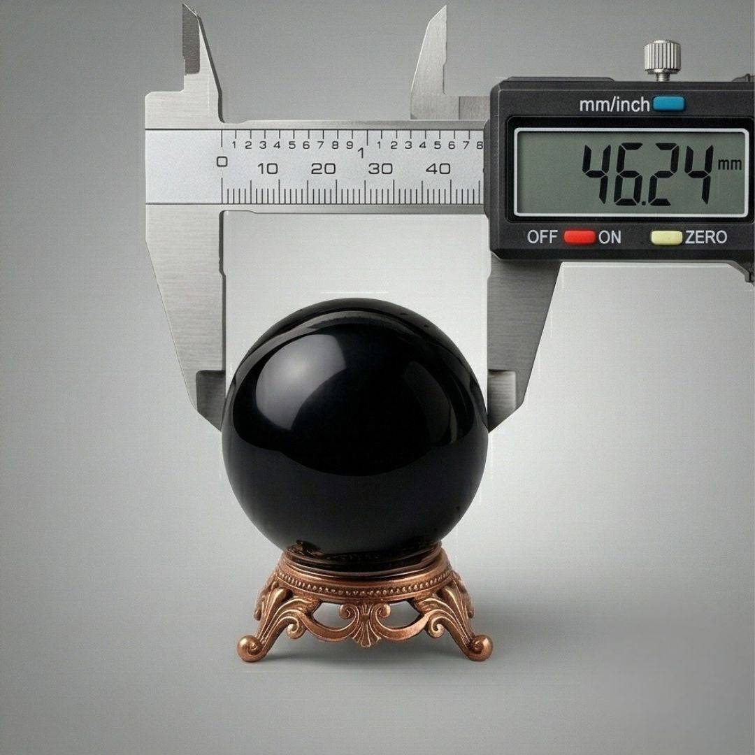 Black Rainbow Obsidian Sphere with stand