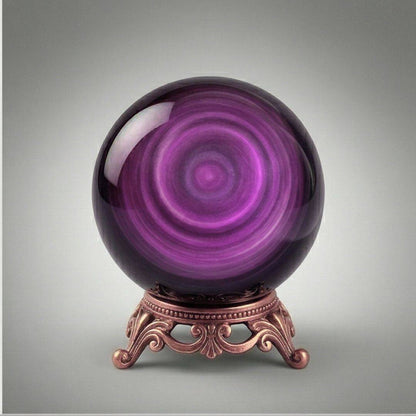 Rainbow Obsidian Sphere on ornate stand