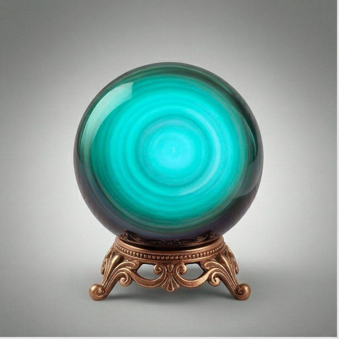 Rainbow Obsidian Sphere on ornate stand