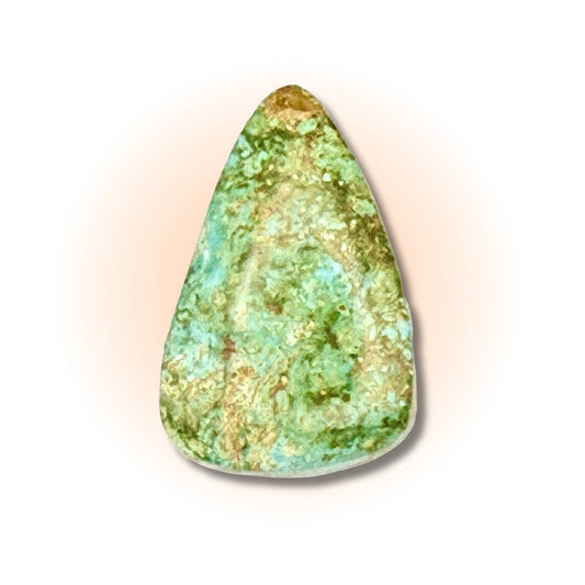 Royston Turquoise Cabochon 58.8ct with green-blue matrix, genuine hand-crafted stone from Nevada for custom jewelry or collectors.