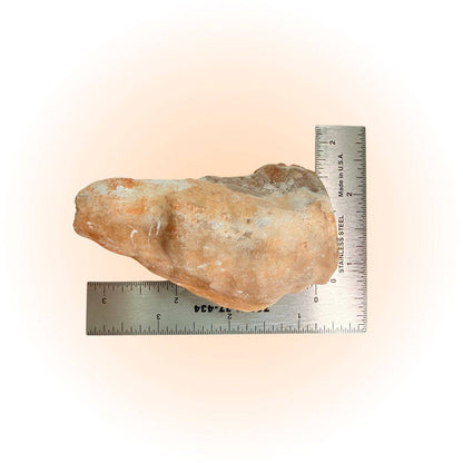 Unique Kokoweef Cave Stalactite - 162g Mohave Desert Specimen shown with ruler for scale, highlighting its natural onyx texture and collectible size.