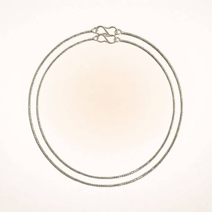 Silver necklace chain included in Bond of the Heart aligned pairing, designed to hold the Selenite heart pendant securely and elegantly.