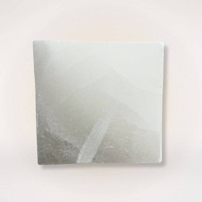 Base view of White Selenite Pyramid showing natural crystal texture, ideal for grounding energy and enhancing interior décor aesthetics.