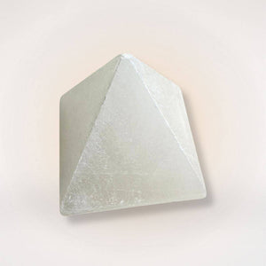 White Selenite Pyramid — Polished Translucent Form, Morocco