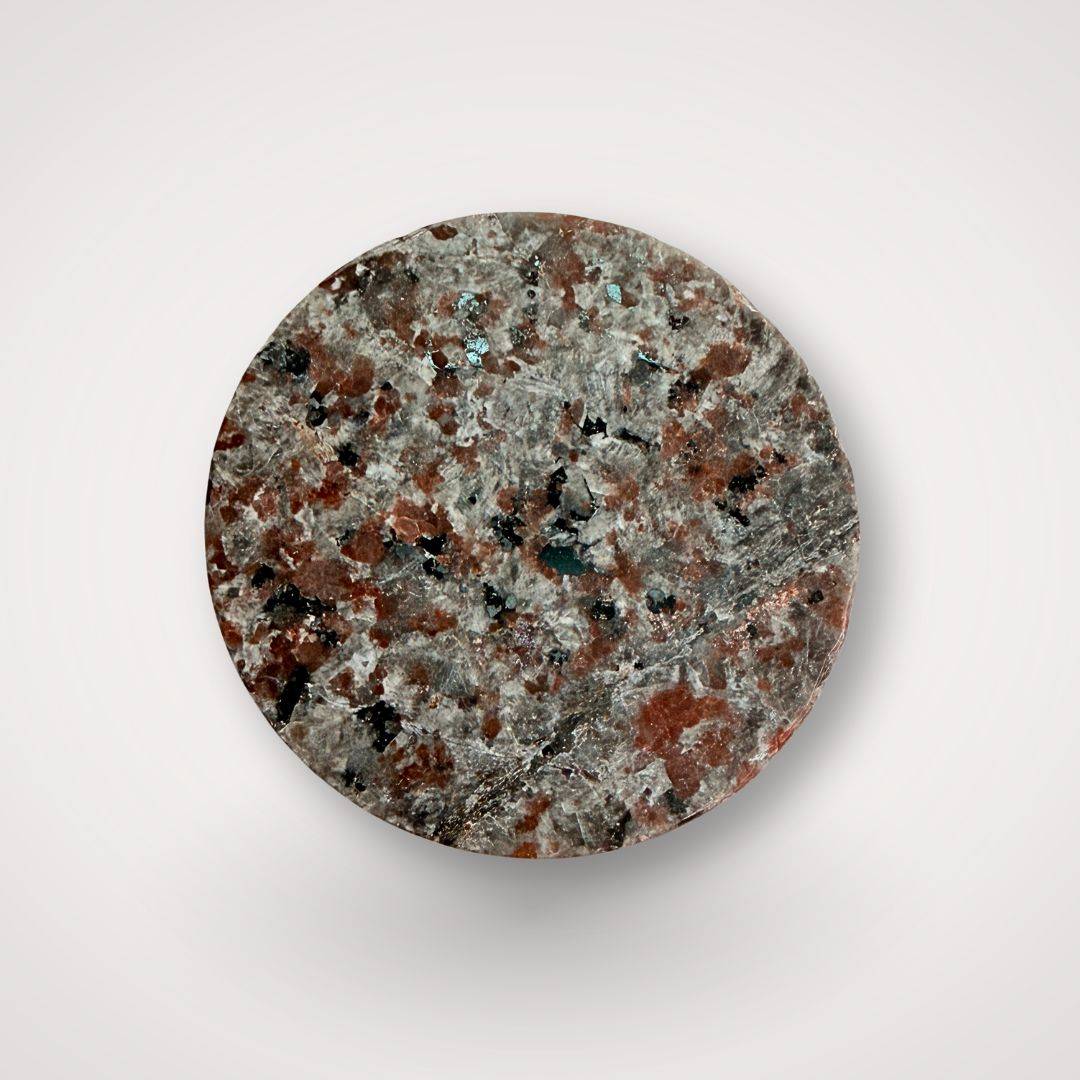 UV Sodalite - Yooperlite Charging Plate 66mm with natural speckled texture, ideal for energy rituals and crystal charging.