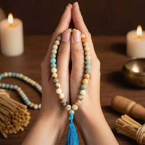 Amazonite Mala Necklace — 108 Beads, Brazil