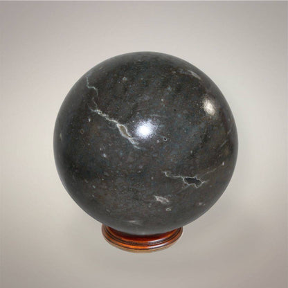 Amethyst Geode Sphere Brazil | 761g, calming, clarity back view of smooth polished host rock.