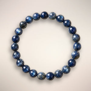 Blue Kyanite 8mm Beaded Bracelet — Brazil