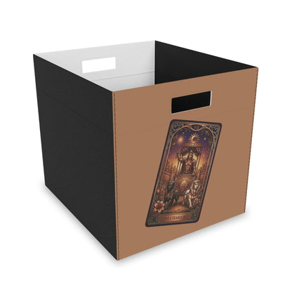 Open tarot storage cube showing interior space for journals and ritual tools