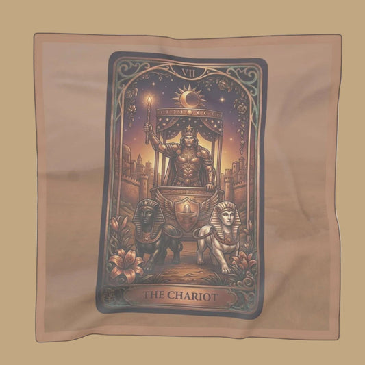 The Chariot Tarot Ritual Cloth with mystical design for spiritual ceremonies