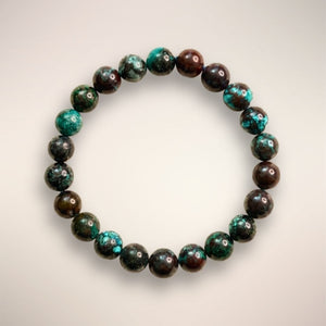 Chrysocolla 8mm Beaded Bracelet — Peru