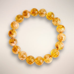 Citrine 12mm Beaded Bracelet — Brazil