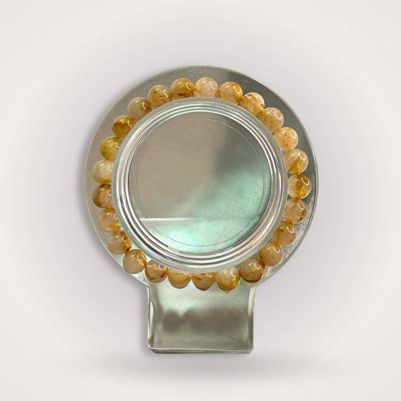 Golden Rutile Quartz Beaded Bracelet